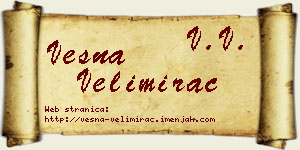 Vesna Velimirac vizit kartica